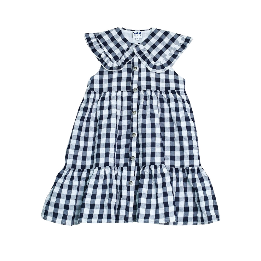 Vestido Azul Oscuro A Cuadros1