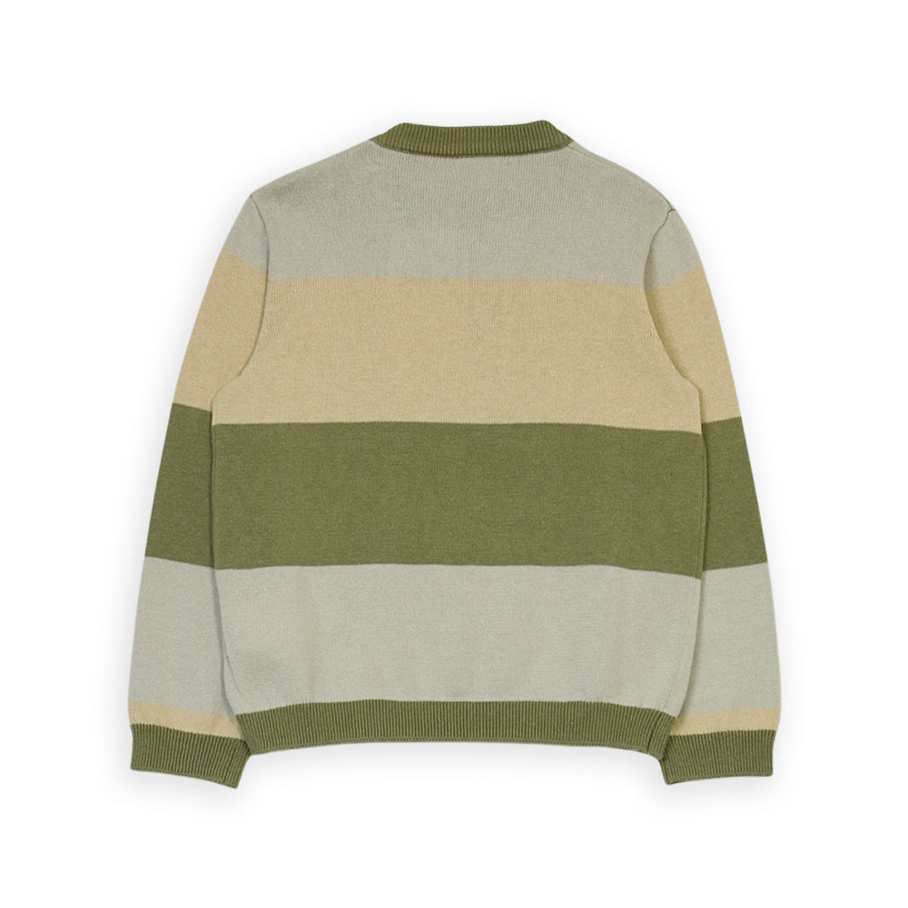 Sweater A Rayas Verde Café Y Beige
