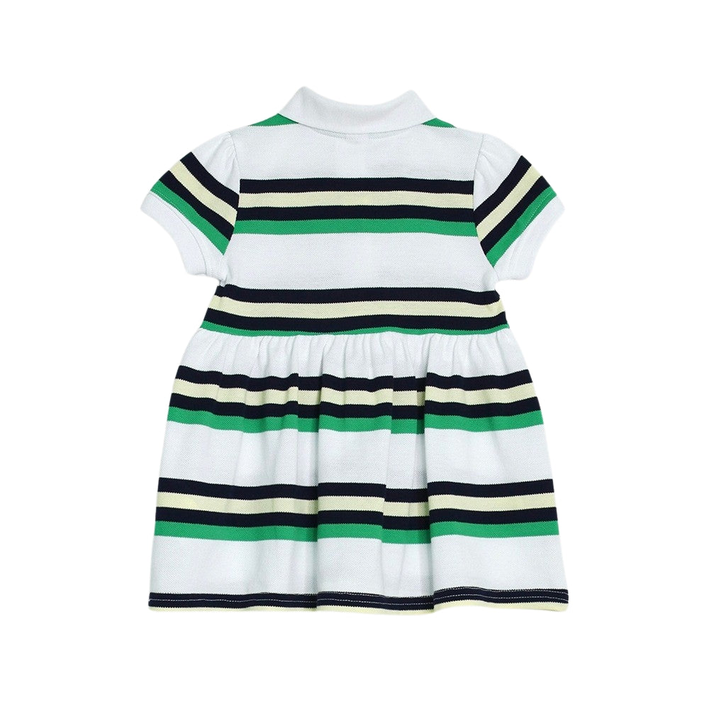 Vestido Blanco Verde Y Azul A Rayas