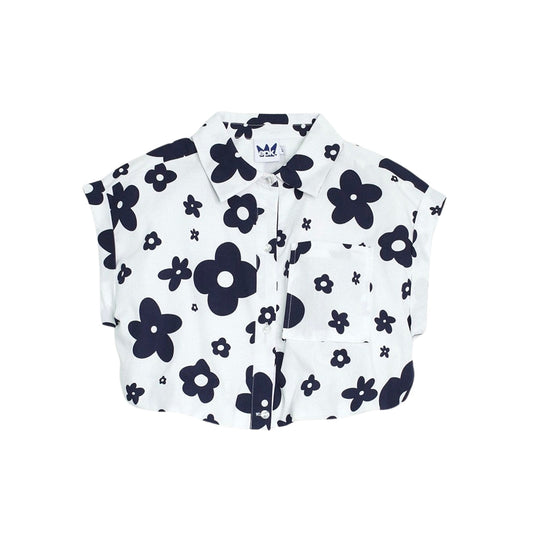 Blusa Azul Oscura Y Blanco
