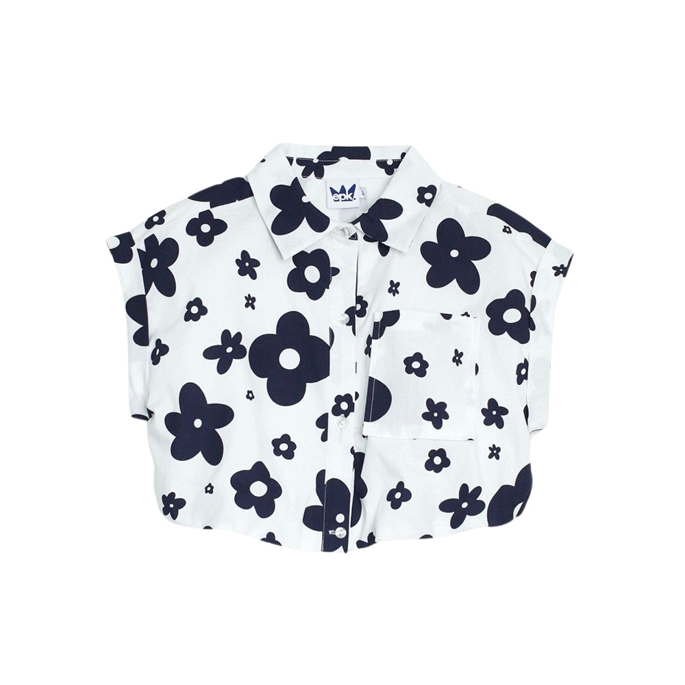 Blusa Azul Oscura Y Blanco