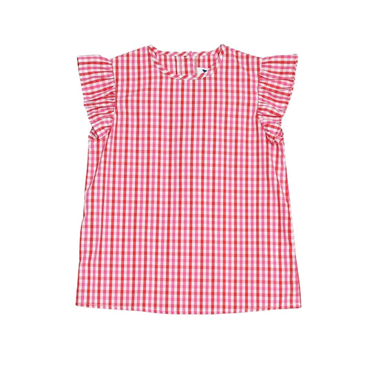 Blusa Rosada A Cuadros