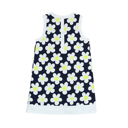 Vestido Azul Oscuro Con Flores