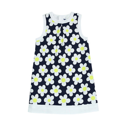 Vestido Azul Oscuro Con Flores