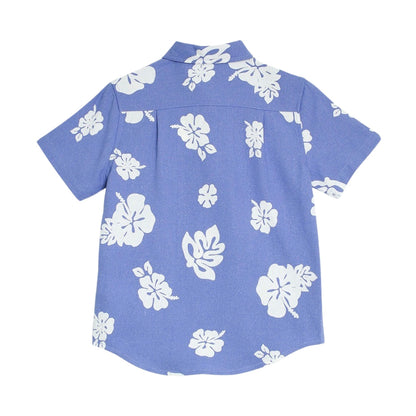 Camisa Azul Oscuro Floreada