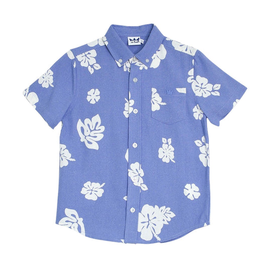 Camisa Azul Oscuro Floreada