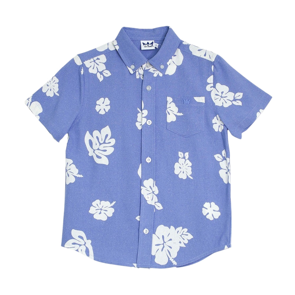 Camisa Azul Oscuro Floreada