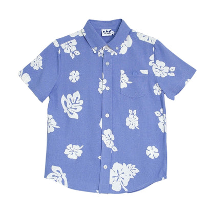 Camisa Azul Oscuro Floreada