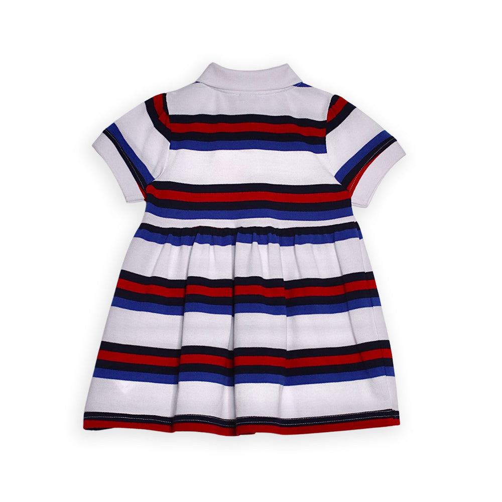 Vestido Blanco Rojo Y Azul A Rayas