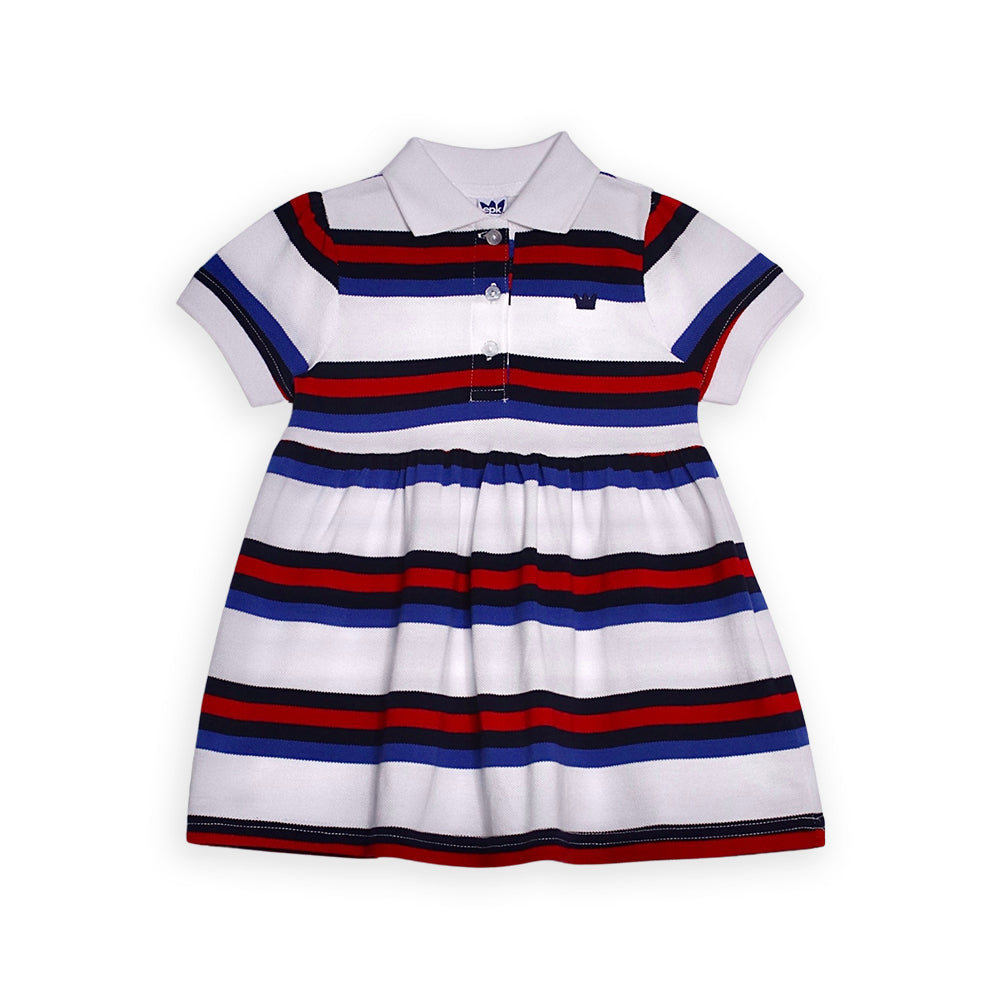 Vestido Blanco Rojo Y Azul A Rayas