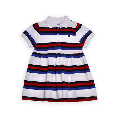 Vestido Blanco Rojo Y Azul A Rayas
