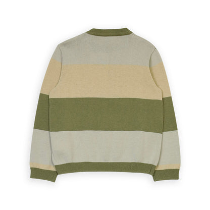Sweater A Rayas Verde Café Y Beige