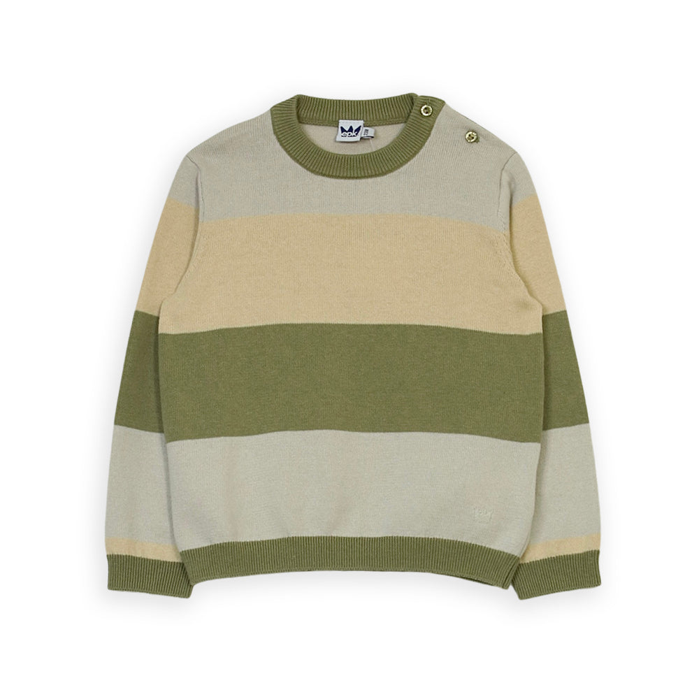 Sweater A Rayas Verde Café Y Beige