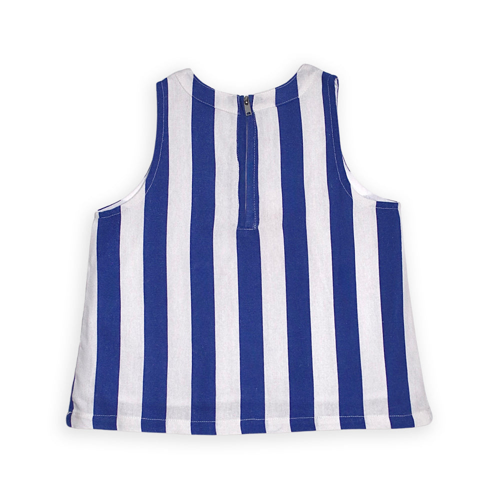 Blusa Azul A Rayas