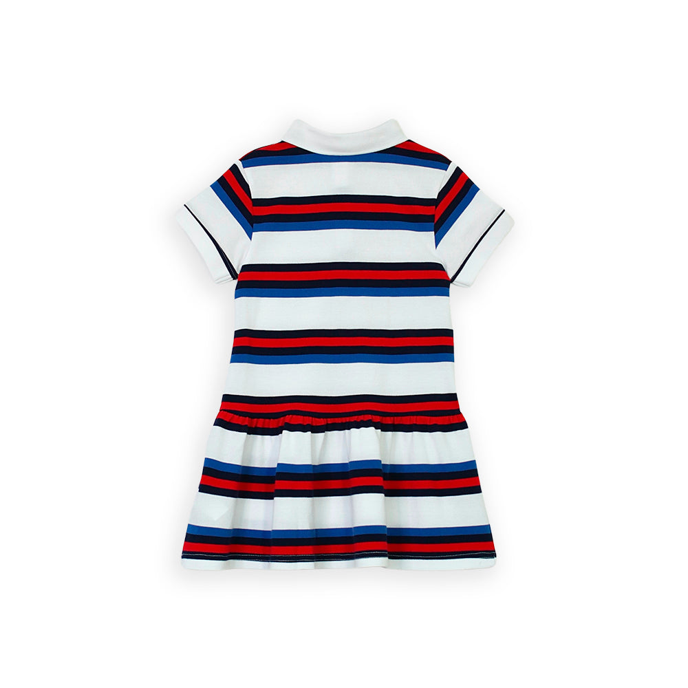 Vestido Blanco Rojo Y Azul A Rayas