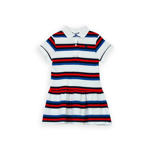 Vestido Blanco Rojo Y Azul A Rayas