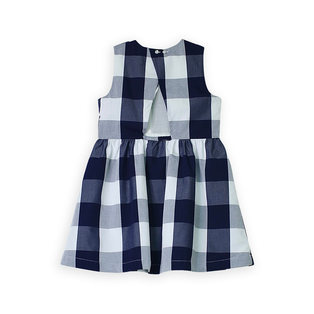 Vestido Azul A Cuadros