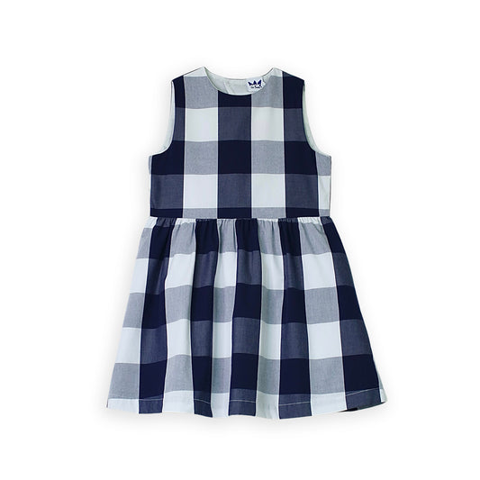 Vestido Azul A Cuadros