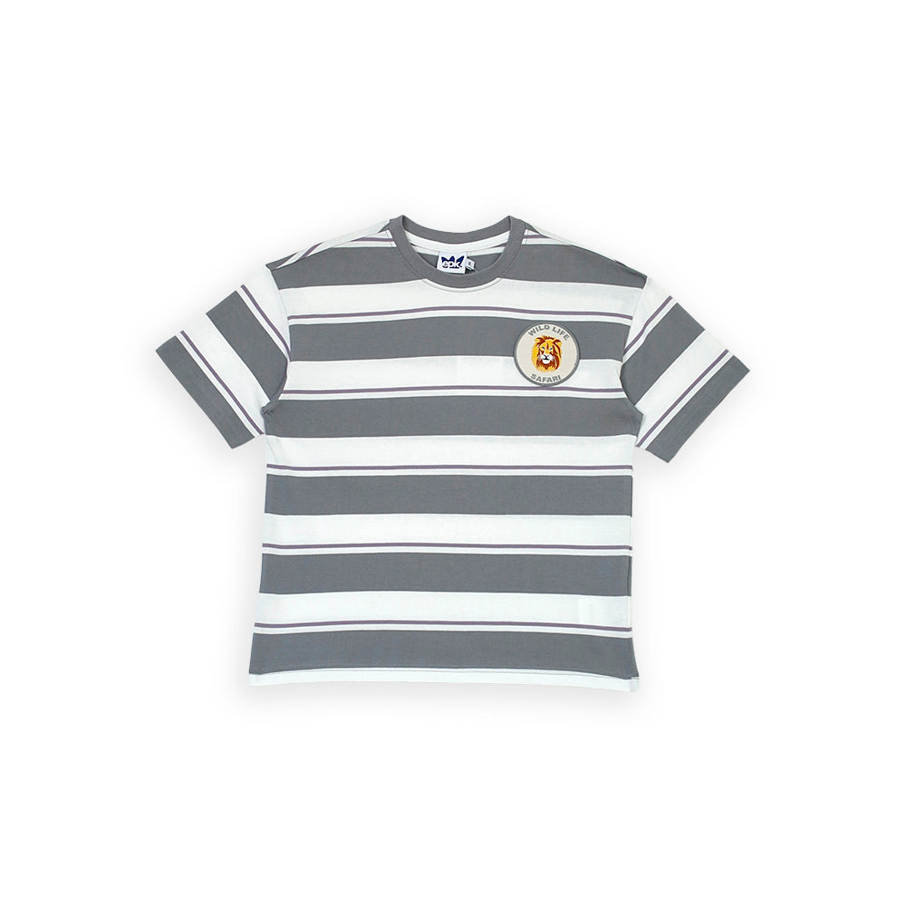 T-Shirt Gris A Rayas