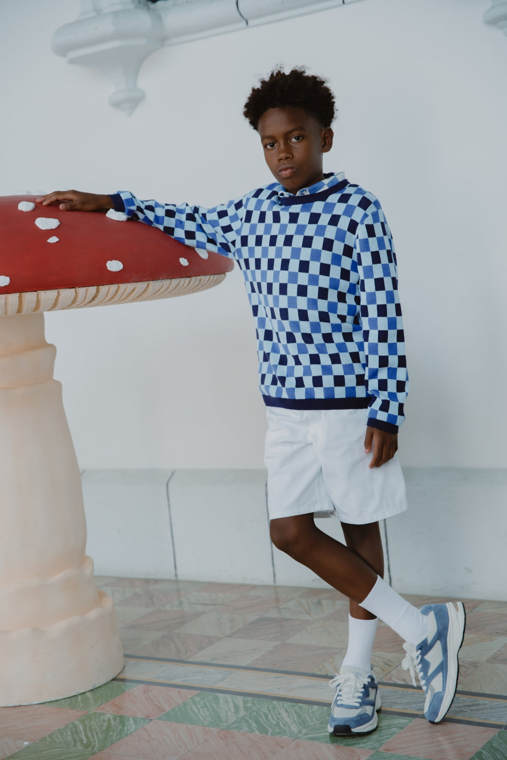 Sweater Azul A Cuadros