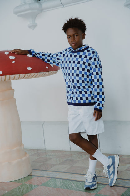 Sweater Azul A Cuadros