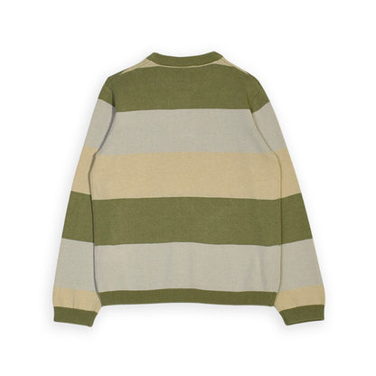 Sweater A Rayas Verde Café Y Beige