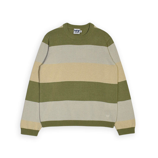 Sweater A Rayas Verde Café Y Beige